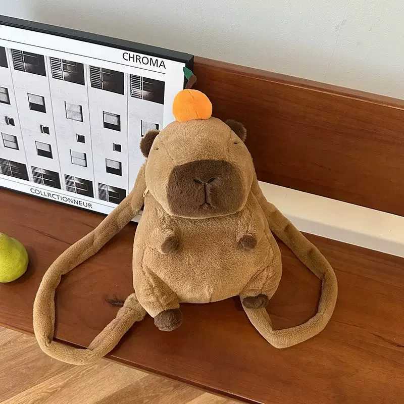 Kawaii Capybara Plush Backpack for Women Versatile Cartoon Funny Capibala Crossbody Bag Large Capacity Tote Bag XJ250814