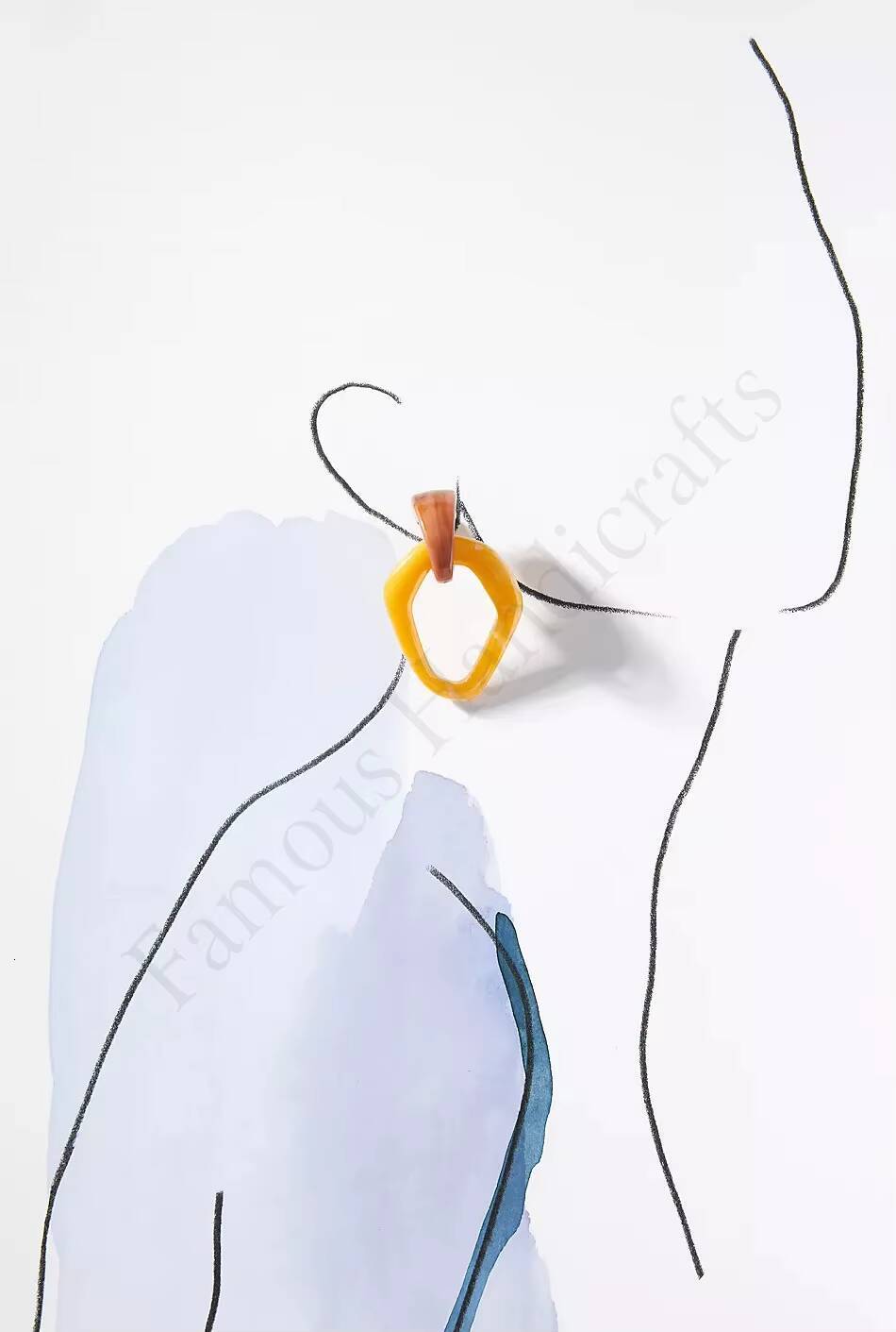 Round Resin Hoop Earrings Creative Exaggerated Twisted Large Circle