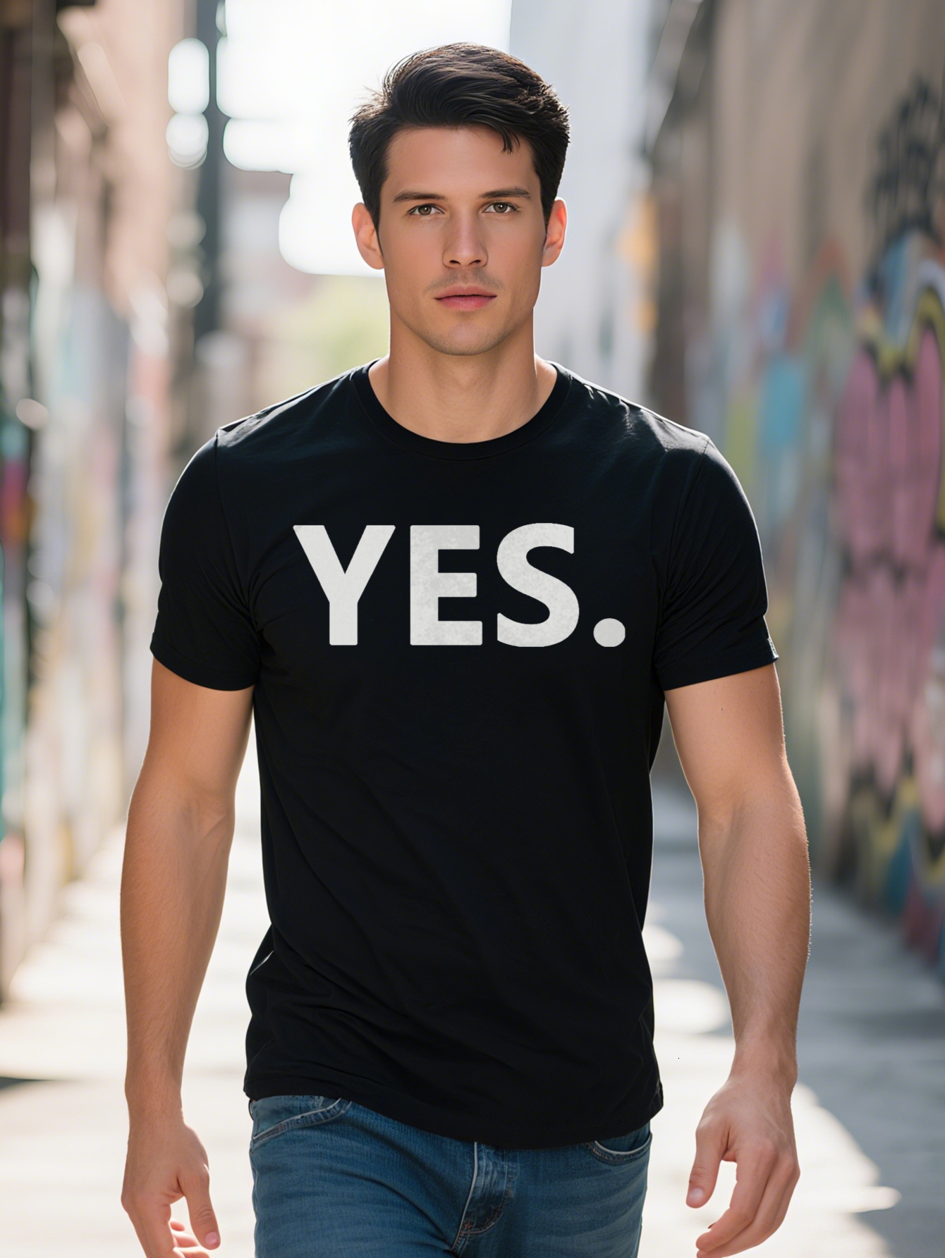 Funny Men's Graphic Tee Vintage Black Casual Summer Short Sleeve Shirt with Humorous Letter Print 32275