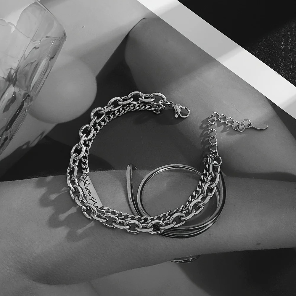 Italian Curb Chain Bracelet - Silver Cuban Link Mens Jewelry 250813