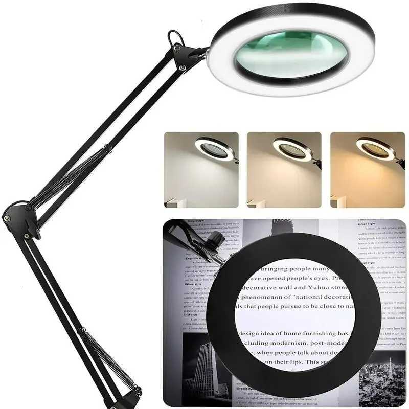 72LED 8X/10X NEW Illuminated Magnifier USB 3 Colors LED Magnifying Glass for Soldering Iron Repair/Table Lamp/Skincare BeautyL250813