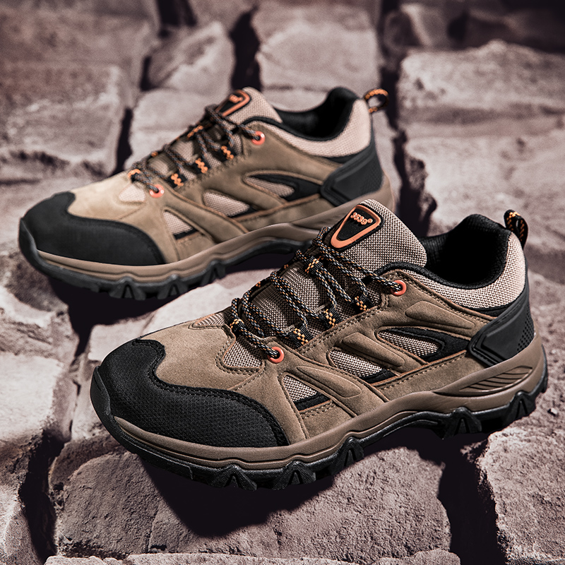 Outdoor hiking anti-skid trekking leisure sports student running men wear-resistant work shoes black