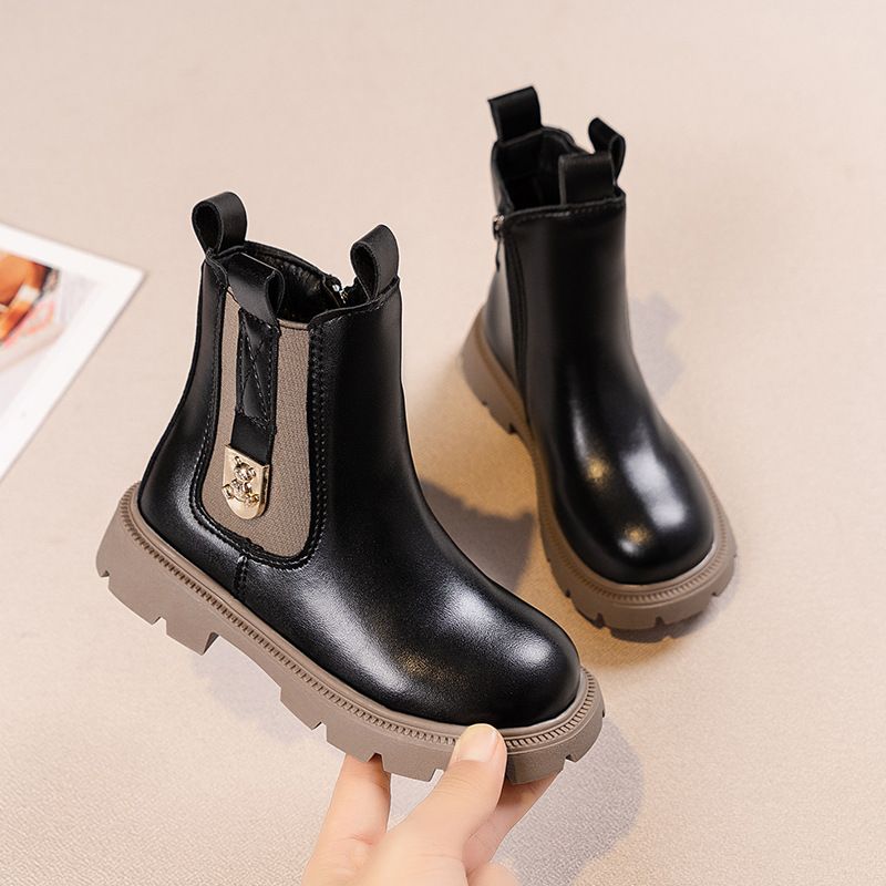 Winter Girls Boots Kids Shoes Girl Fall Fashion Toddler Boots British Child Winter Warm Waterproof Kidsnest Boy Ankle Boots Sizes US9C-US4Y