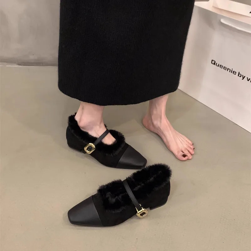 Loafers Fur Shoes Woman Comfortable And Elegant Modis Female Footwear Casual Sneaker On Heels Dress Winter Mary Janes 250809