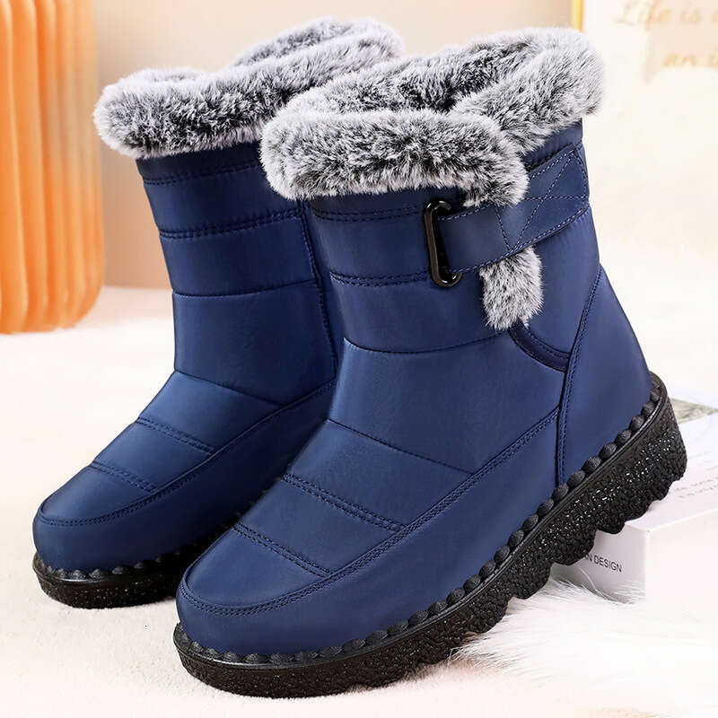 Women's Snow 2025 Winter New Thick-Soled Short Cold-Proof Cotton with Fleece Lining Warm Long Boots for Women