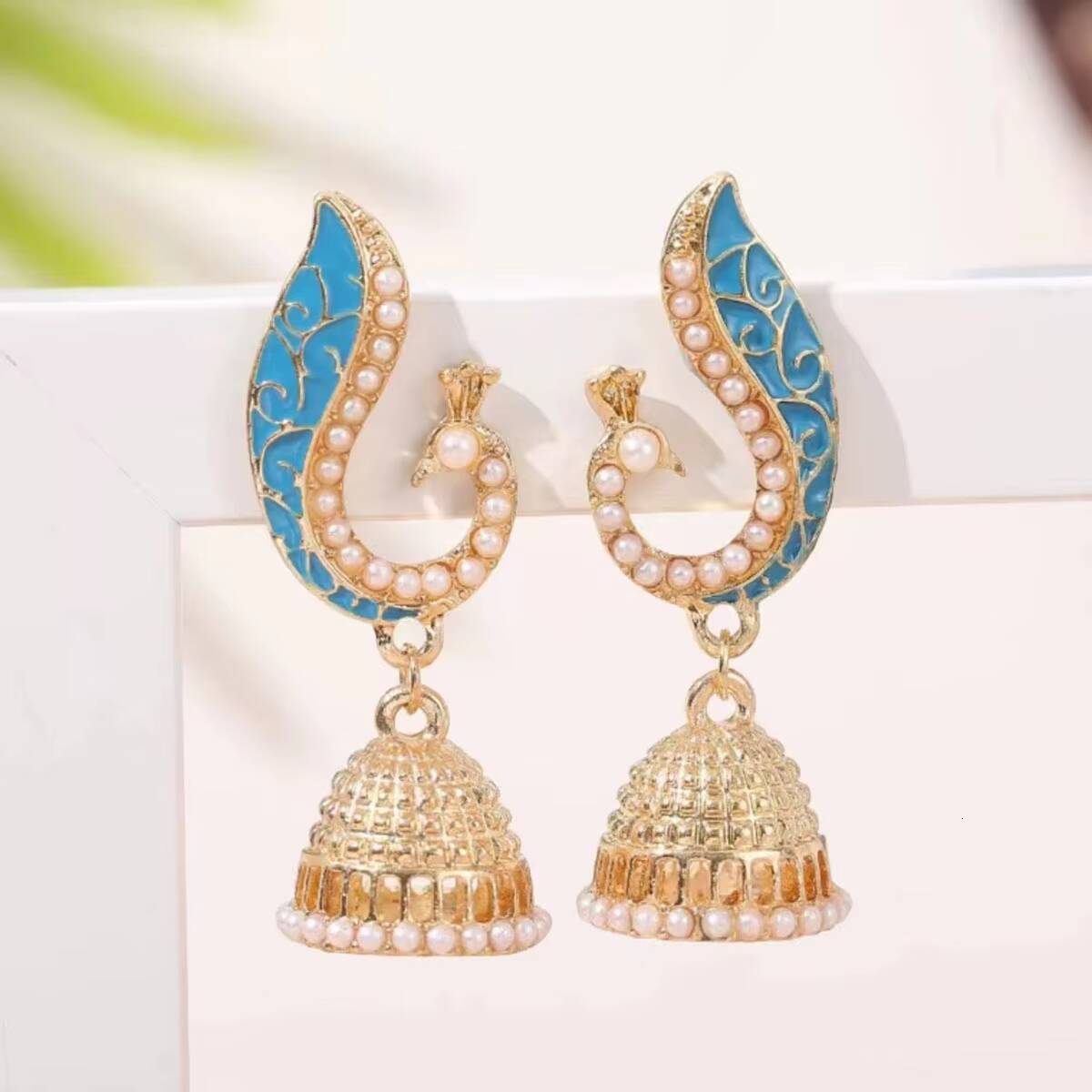 2025 Indian female fashion alloy tassel pendant earrings exaggerated ethnic style gift