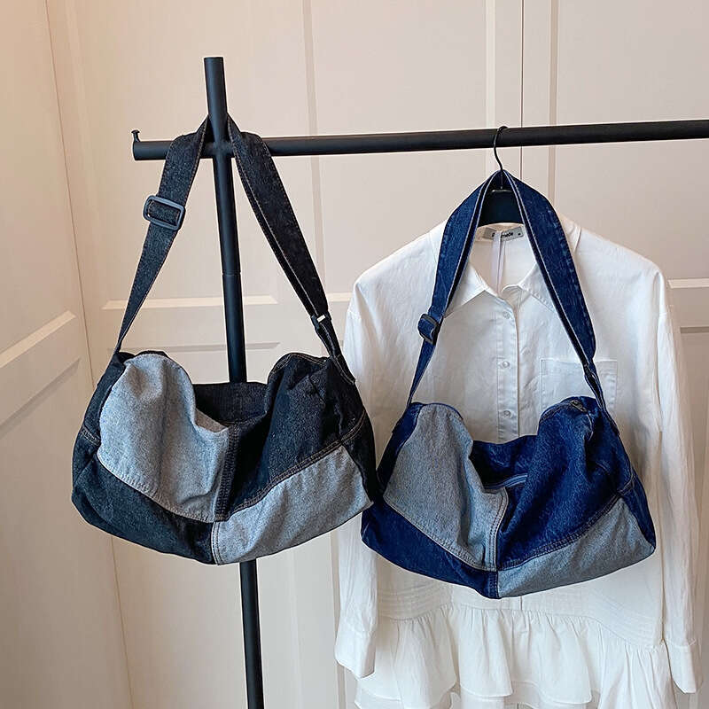2025 Bags Designer Women New Korean Style Trendy Denim Crossbody for Women Fashion Color Block Large Capacity Pillow Casual Shoulder Bag