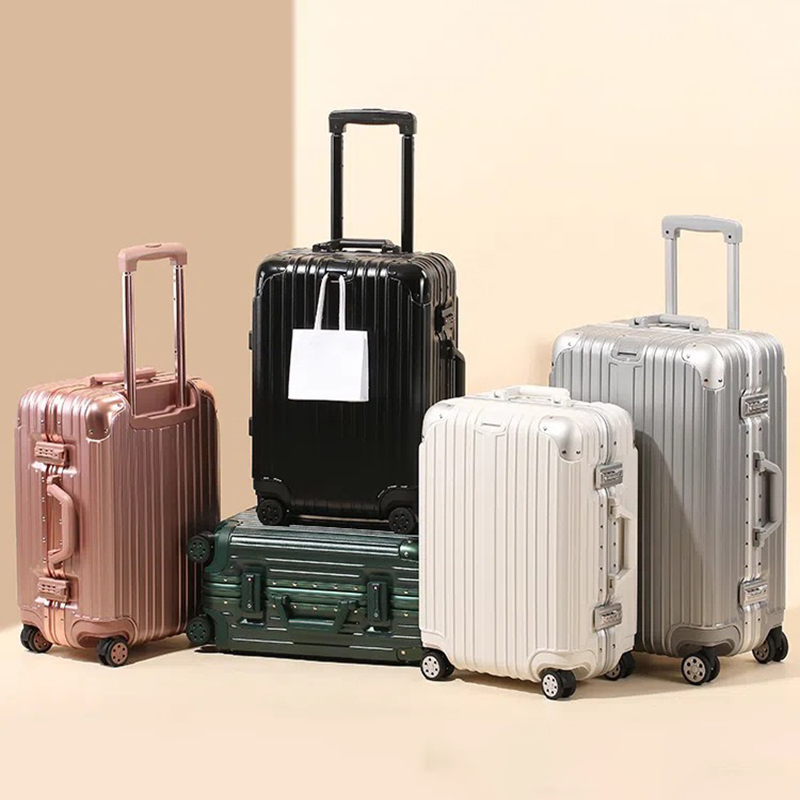 Trolley case Thicken travel suitcase Aluminum frame+PC+ABS silent universal wheel luggage wear-resistant and anti drop boarding suitcase