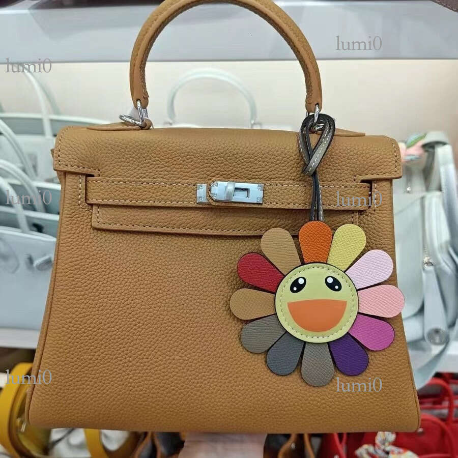 New Rainbow Smiley Sunflower Leather Bag Pendant Cute Colorful Flower Car Interior Hanging Decoration