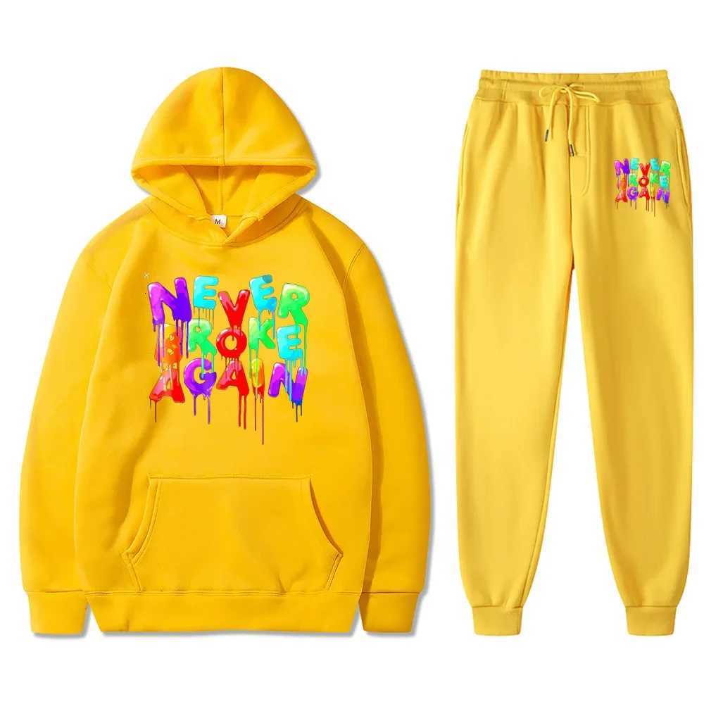Youngboy Never Broke Again Hoodie 2PCS Sets Tracksuit Fashion Hip Hop Suit Sweatpants Men Women Hooded Sweatshirts Sport Pants W250814
