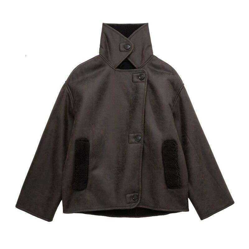 American Retro Lapel Long-sleeved Thickened Jacket Home Winter Street Style Loose Double-sided Padded Thickened Coat