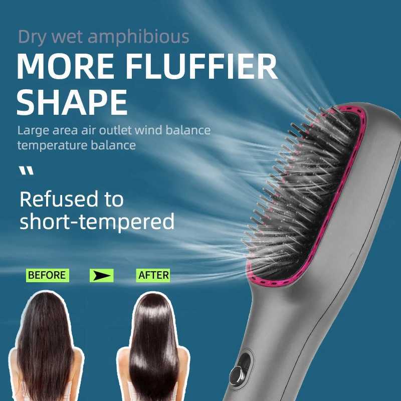 Kemei Fast Heating Comb Hair Straightening Brush Curling Iron Styler Electric Comb Straightener Multifunctional Comb EU Plug W250814