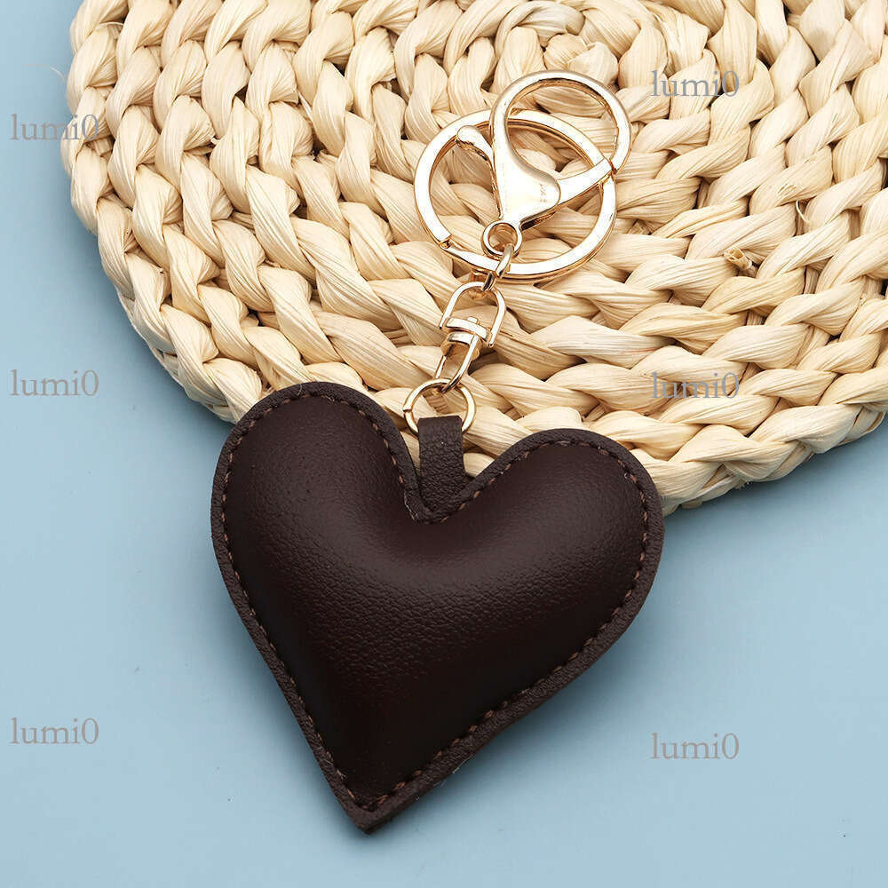 PU Simple Love Heart Couple Keychain Bag Pendant