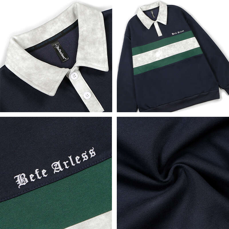 American Vintage Patchwork Sweatshirt Set Couple Trendy Loose Color-Block Sports Style Unisex Polo Shirt Jacket B5