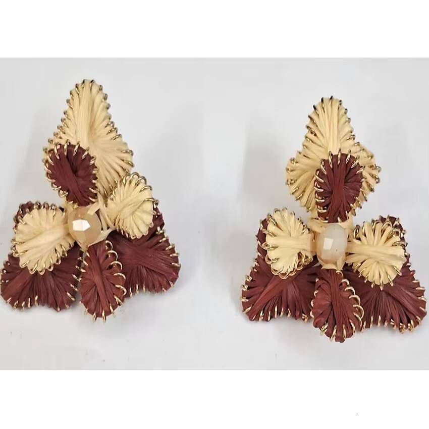 Bohemian Flower Tassel Earrings Handmade Rice Beads Carnival Festival Long Exaggerated Hot-Selling Stainless Steel