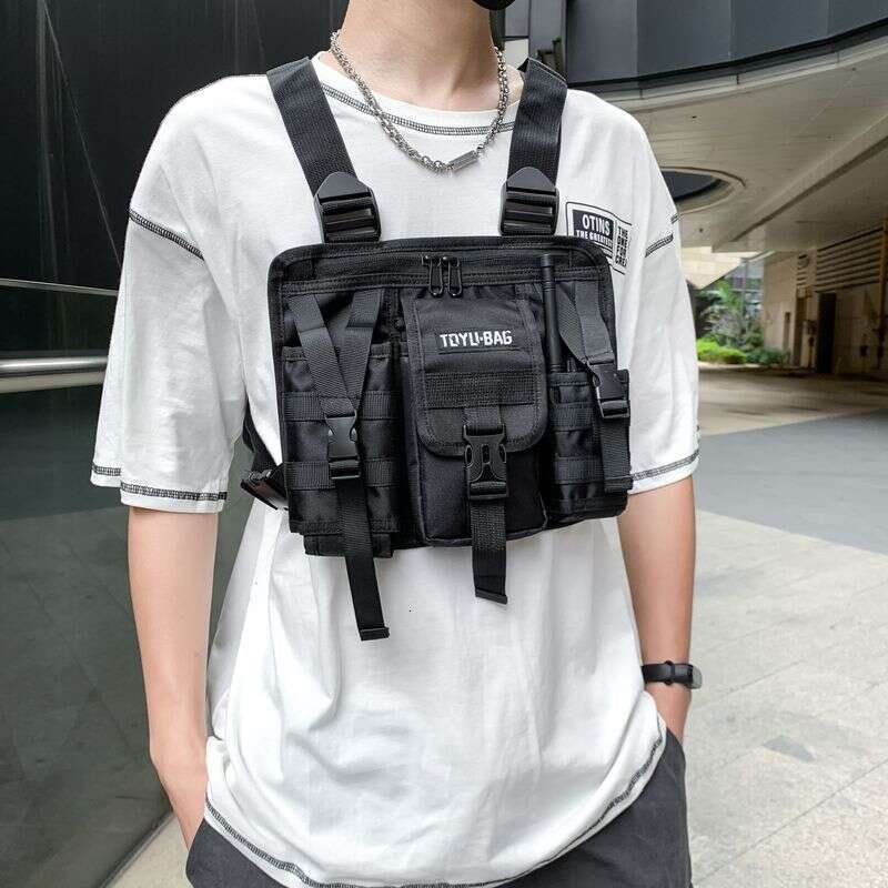 Trendy Brand New Ins Men's And Women's Hong Kong Chest Bag Outdoor Workwear Vest Style Tactical Backpack