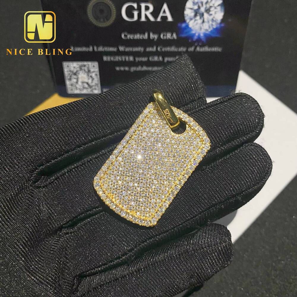 Ready to Ship Custom Hip Hop Moissanite Jewelry Pendant 925 Sterling Silver Iced Out VVS Moissanite Diamond Pendant