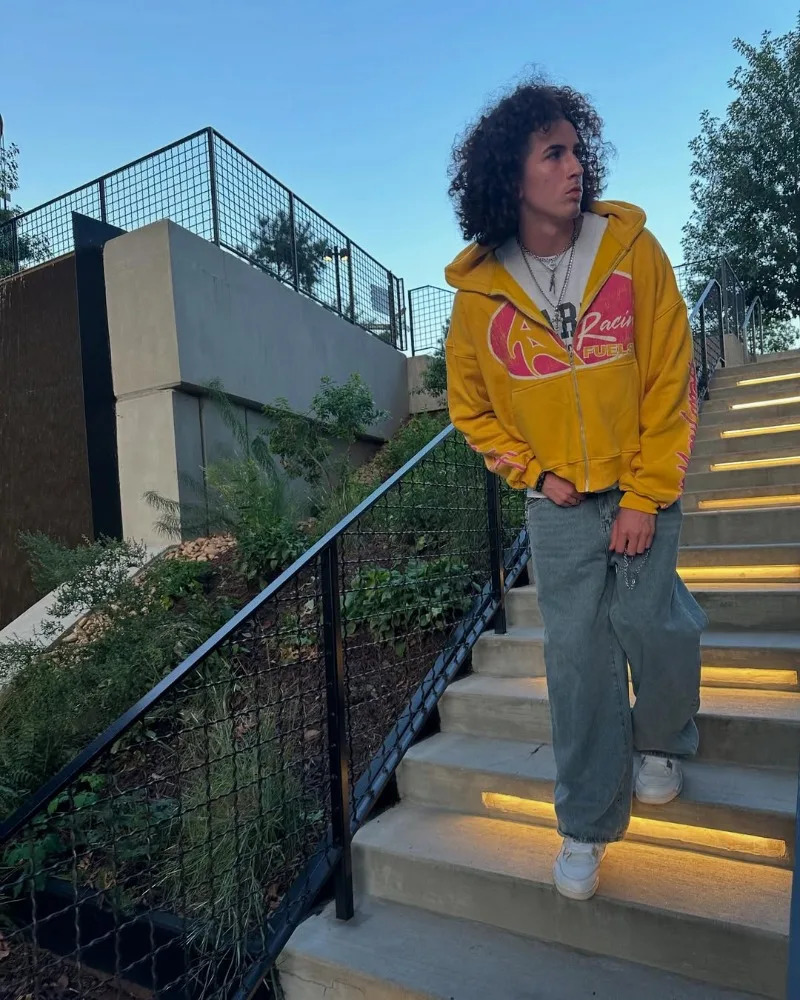 American Retro Casual Versatile Letter Print Oversized Zipper Hoodie Men Y2k Hip-hop High Street Trendy Sweatshirt Women 250813