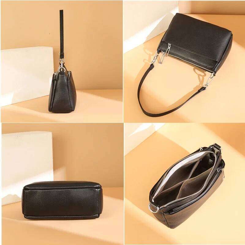 High Quality Real Cow Crossbody Tote Bag Fashion Shoulder Messenger Bags Solid Color Genuine Leather Handbags Female Sac
