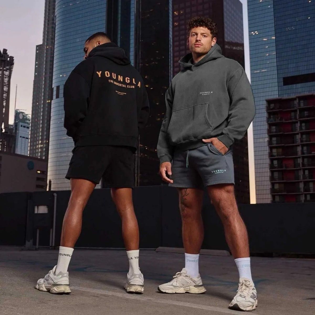 Young La Men's Hoodies Sweatshirts 2025YOUNG LA American Designer Hoodie Jacket Tracksuit Men Polo Veste Coat Mens Super Large Hoodie Double Laye