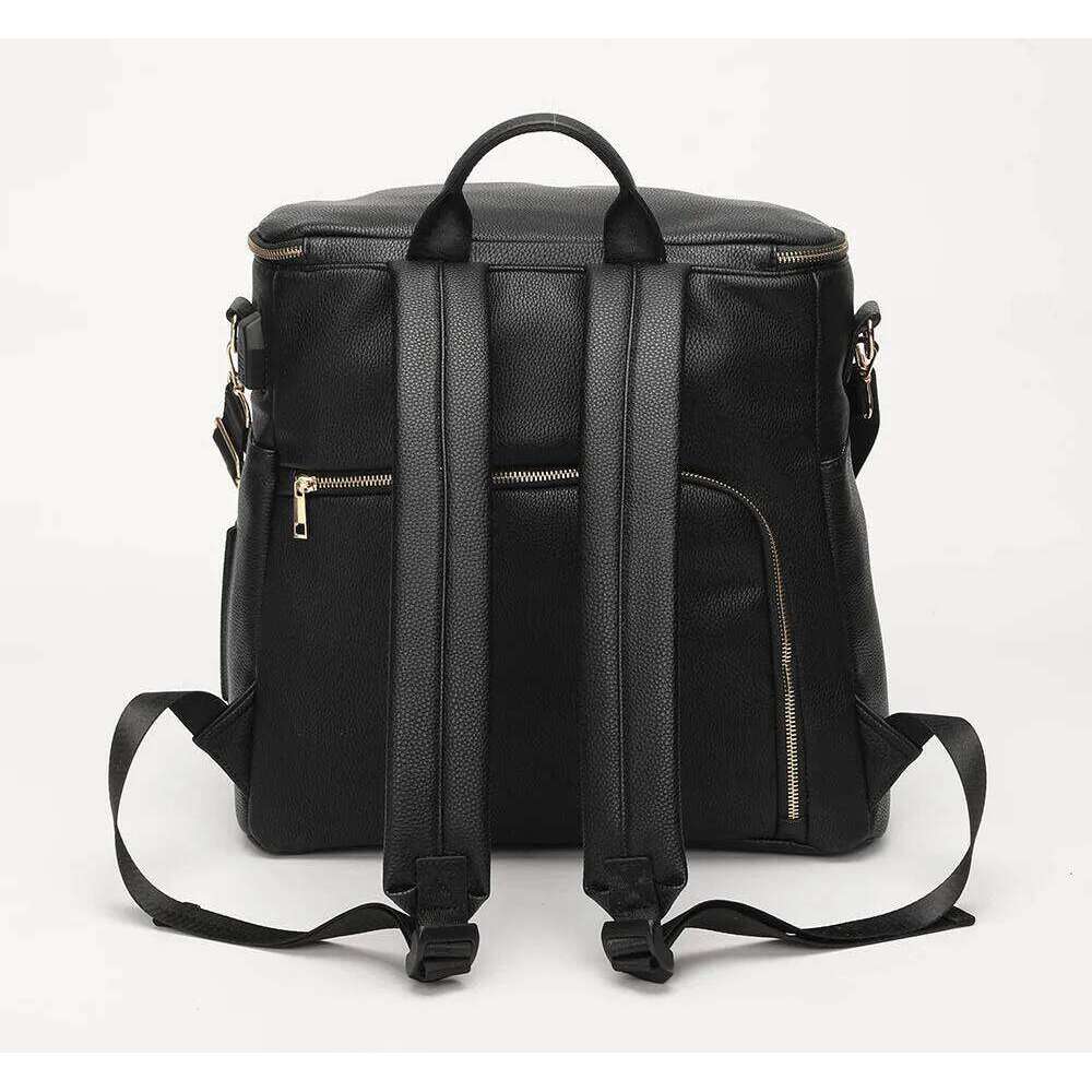 PU Leather Backpack Large Capacity Travel Carry Maternity Bag Stroller Organizer Nappy Changing Bags Diaper pad