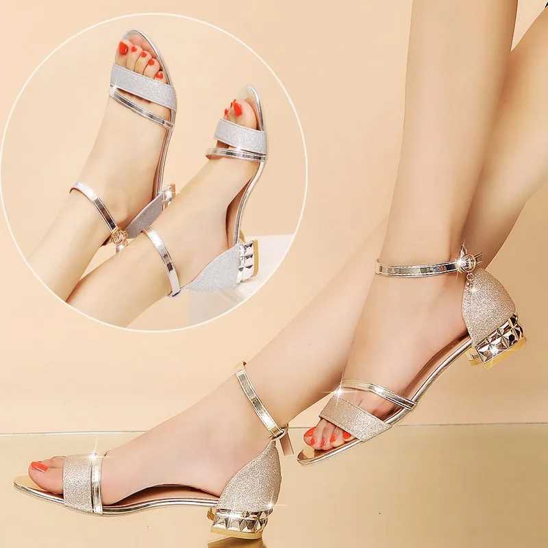 New Fashion Woman Summer Gold Open Toe Sandals Dress Shoes Womens High Heels Sandals Platform Wedges Heeled Pumps Ladies Shoes W250814