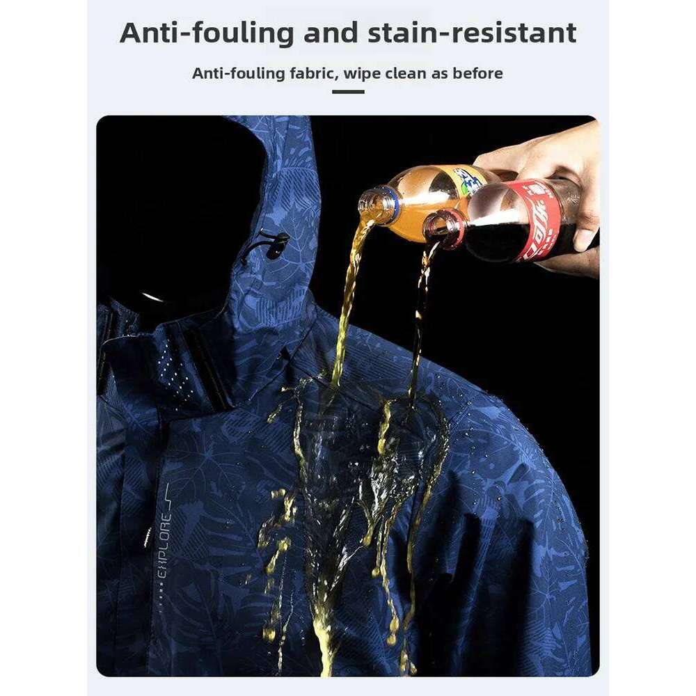 Men's Casual Waterproof Windbreaker Jacket Full Zip Up Hooded Shell Outdoor Hiking Coat For Autumn Plus Size