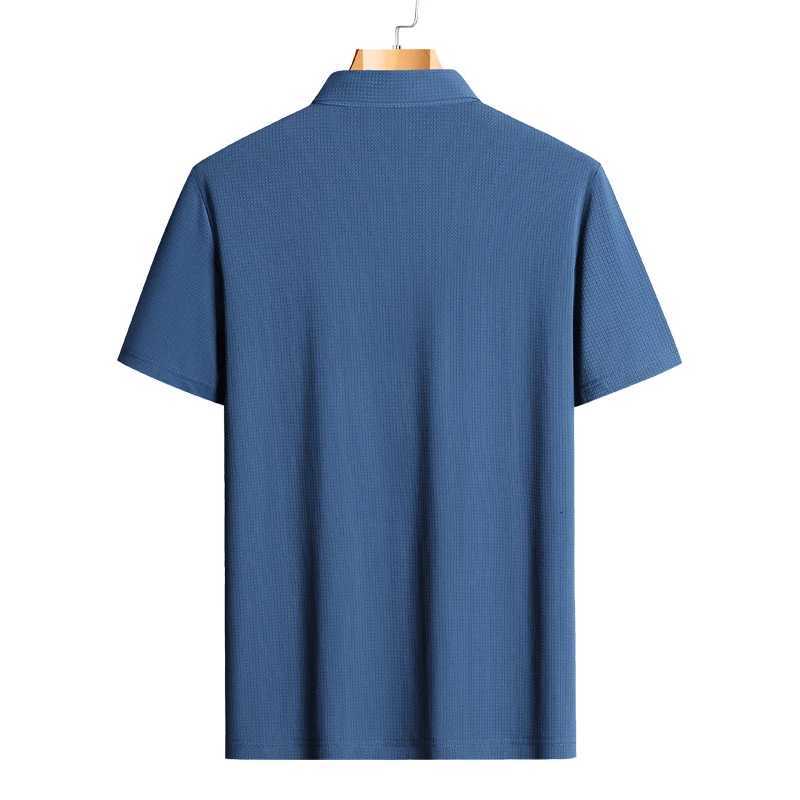 M-9XL Summer Polo Shirt Men New Breathable Mesh Ice Silk Quick-drying Short-sleeved T-shirt Elastic Sports Tops Men Clothing XJ250804