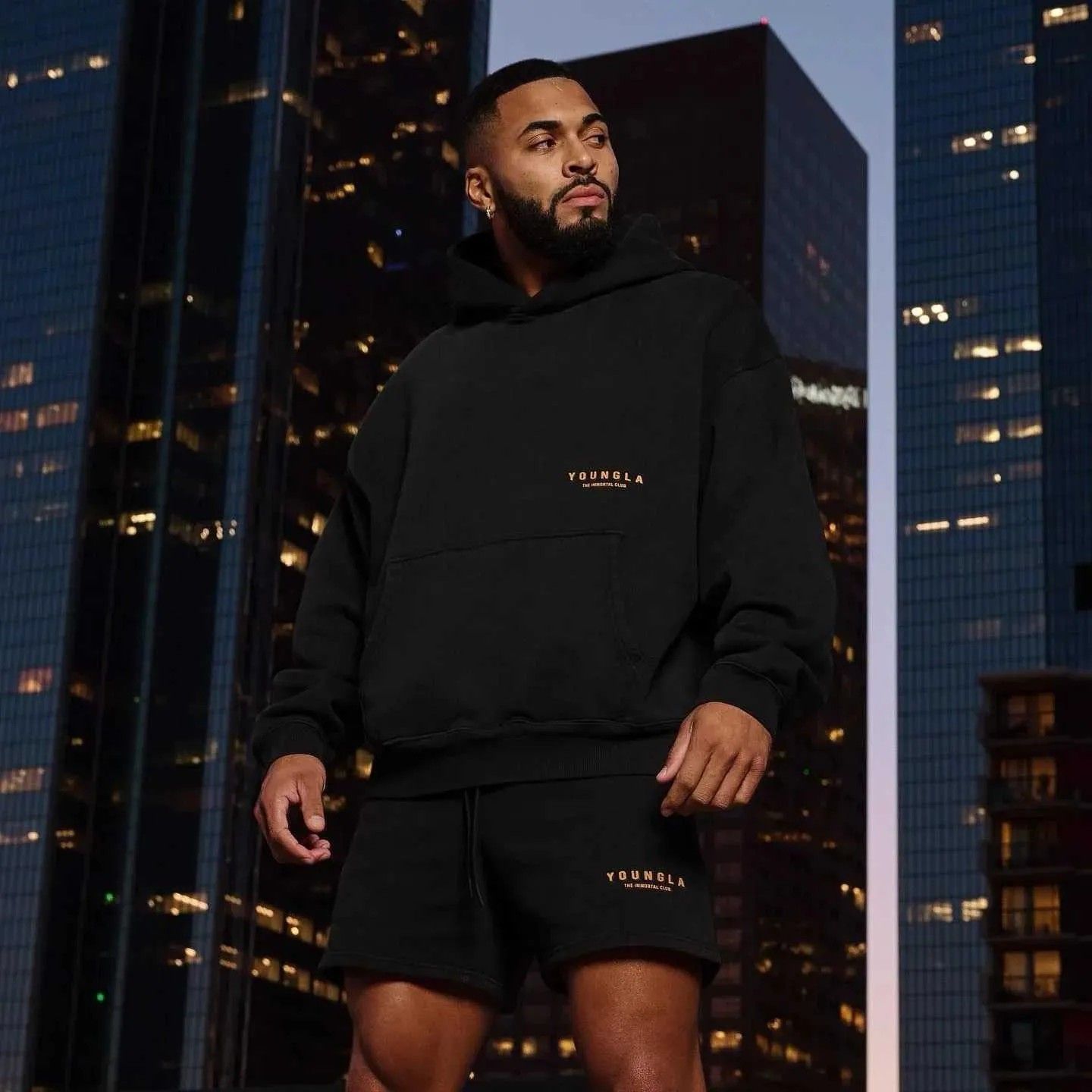 Young La Men's Hoodies Sweatshirts 2025YOUNG LA American Designer Hoodie Jacket Tracksuit Men Polo Veste Coat Mens Super Large Hoodie Double Laye