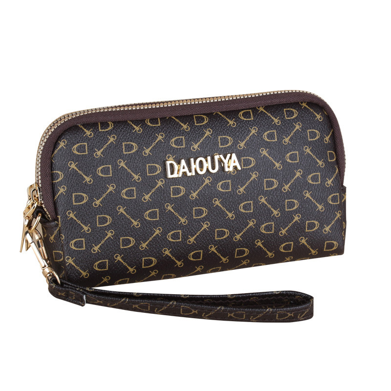 Luxury Brand Designer Bag 2025 New Korean And Japanese Style Wallet Double Zipper Old Flower Clutch Women's Long Phone Bag Fashion Coin Purse