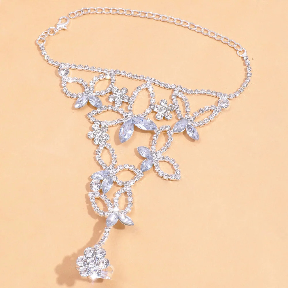 Stonefans 1pc Bohemian Butterfly Rhinestone Anklet Toe Jewelry Beach Foot Chain Ankle Bracelet On The Leg Toe Chain for Women 250813