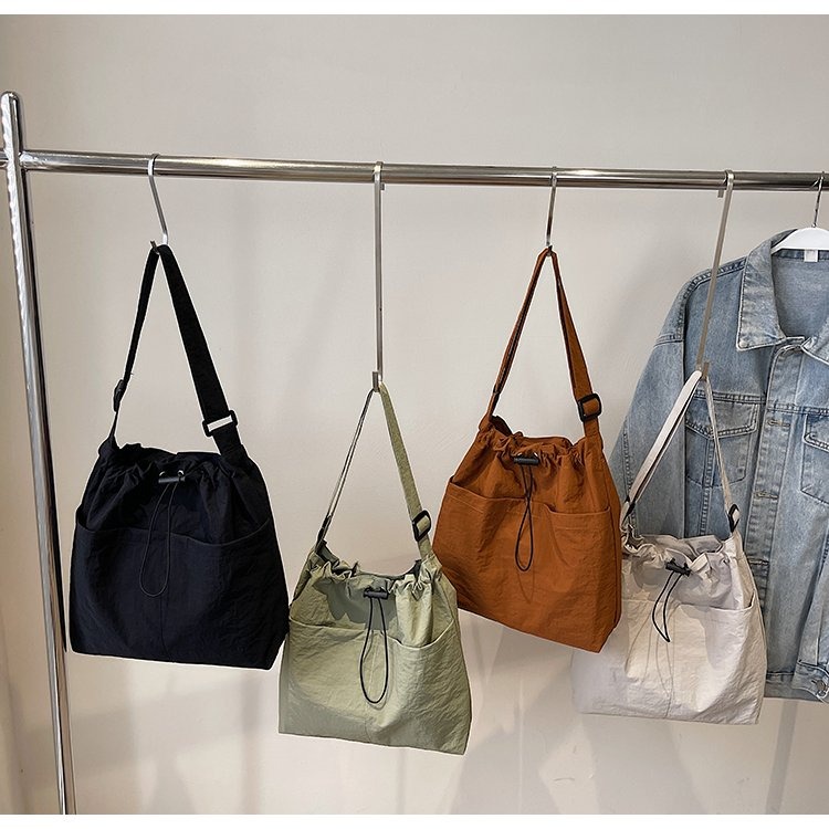 nylon cloth summer 2025 womens shoulder bag onesize tote bag drawstring