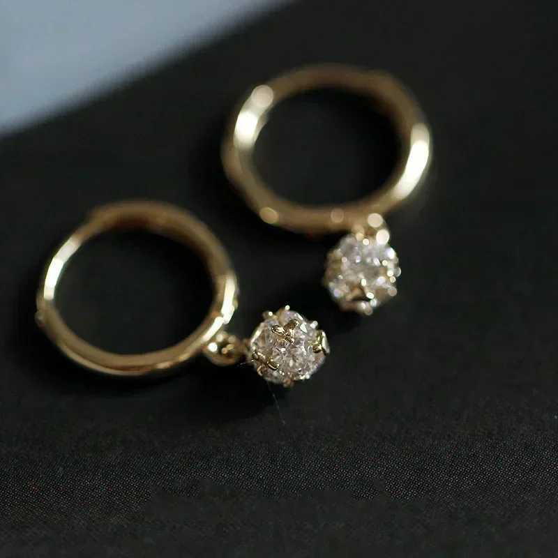 925 Silver Needle Crystal Zircon Golden Round Earrings Geometric Flower Rhinestones Hoop Classic Earrings Jewelry Party Gifts XJ250814