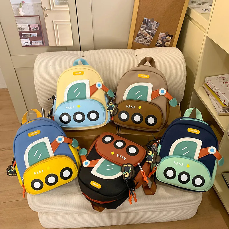 Kindergarten Cartoon Digging Machine Pattern Backpack Boys Girls Trend Kids Backpack Lightweight Adjustable Cute Backpacks 250813