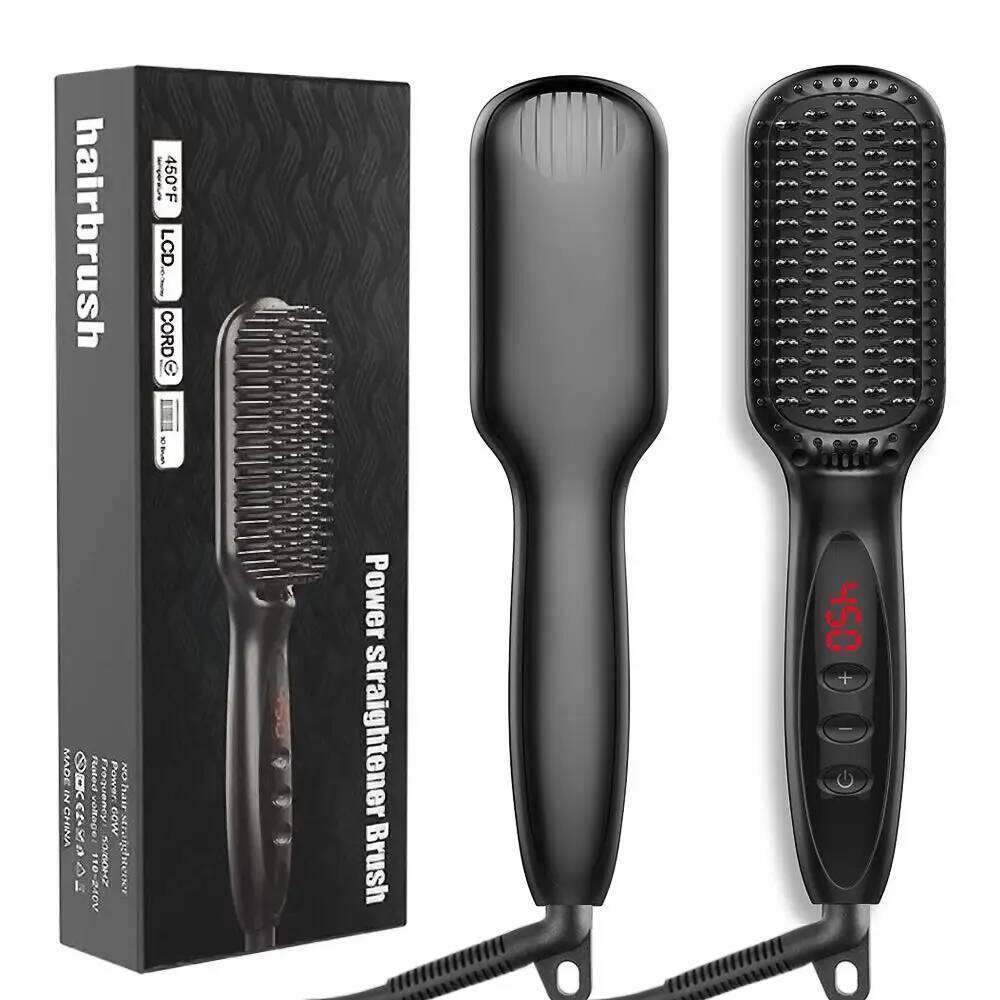 Electric Brushes Hot Comb Multi-functional Men Straightening Hair Straightener Beard Brush with Lcd Display