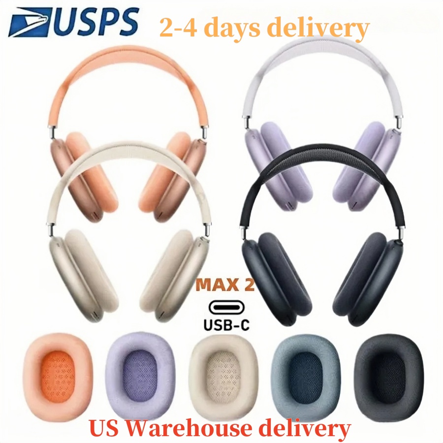 For airpods max 2 3 Headphone airpods pro max Wireless Earphone pods maxes ANC Top Quality airpodspro Max 2 Headphones Metal Earmuffs Smart Case