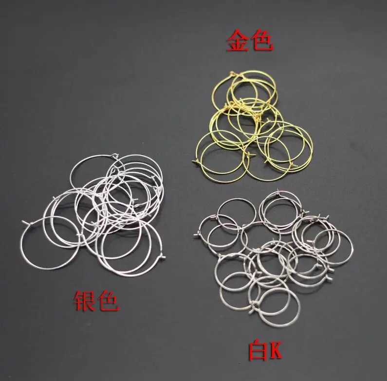 100pcs 20MM 25MM 30MM 35MM Round Loop Hoop Circle Earrings Iron Wire Earring Blank Ear Hook for DIY Earring Jewelry Findings XJ250814
