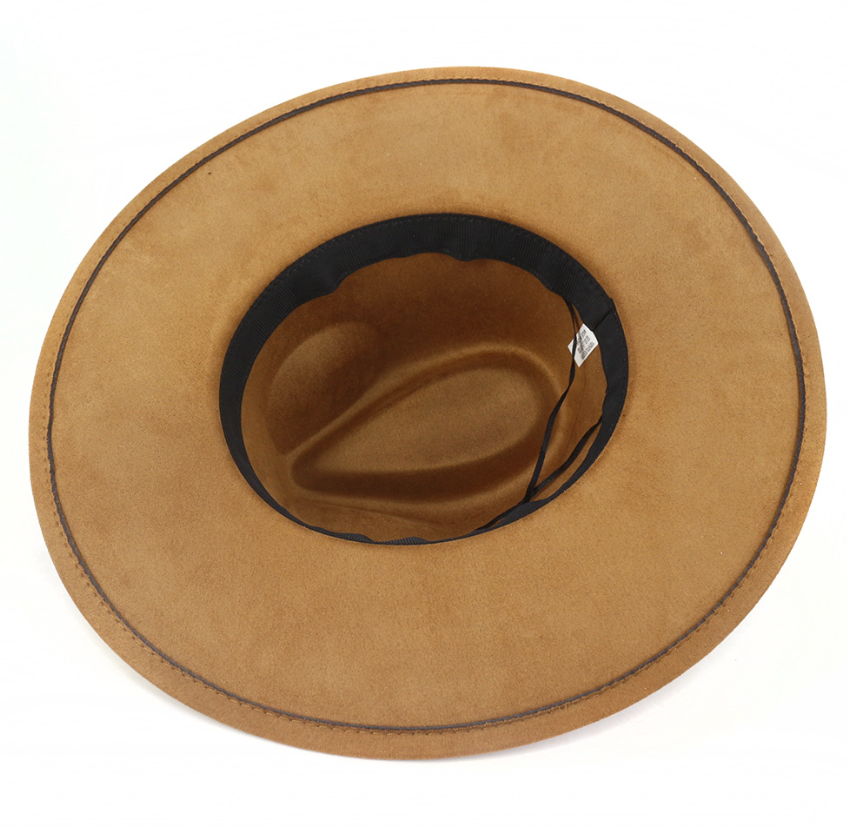 Wide Brim Hats Bucket Hats Faux Suede Top Hat 9.5cm Brim Fedora Hat Men Women Autumn Winter Felt Jazz Hats Classic Church Fedoras Chapeau Sombrero Muj