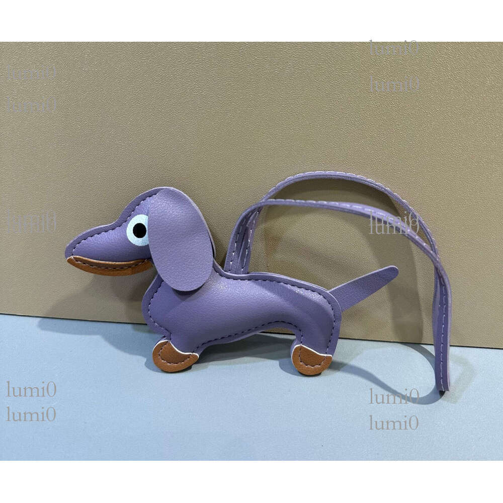 New Trendy Dachshund Dog PU Pendant Bag Charm Cute Cartoon Decoration Small