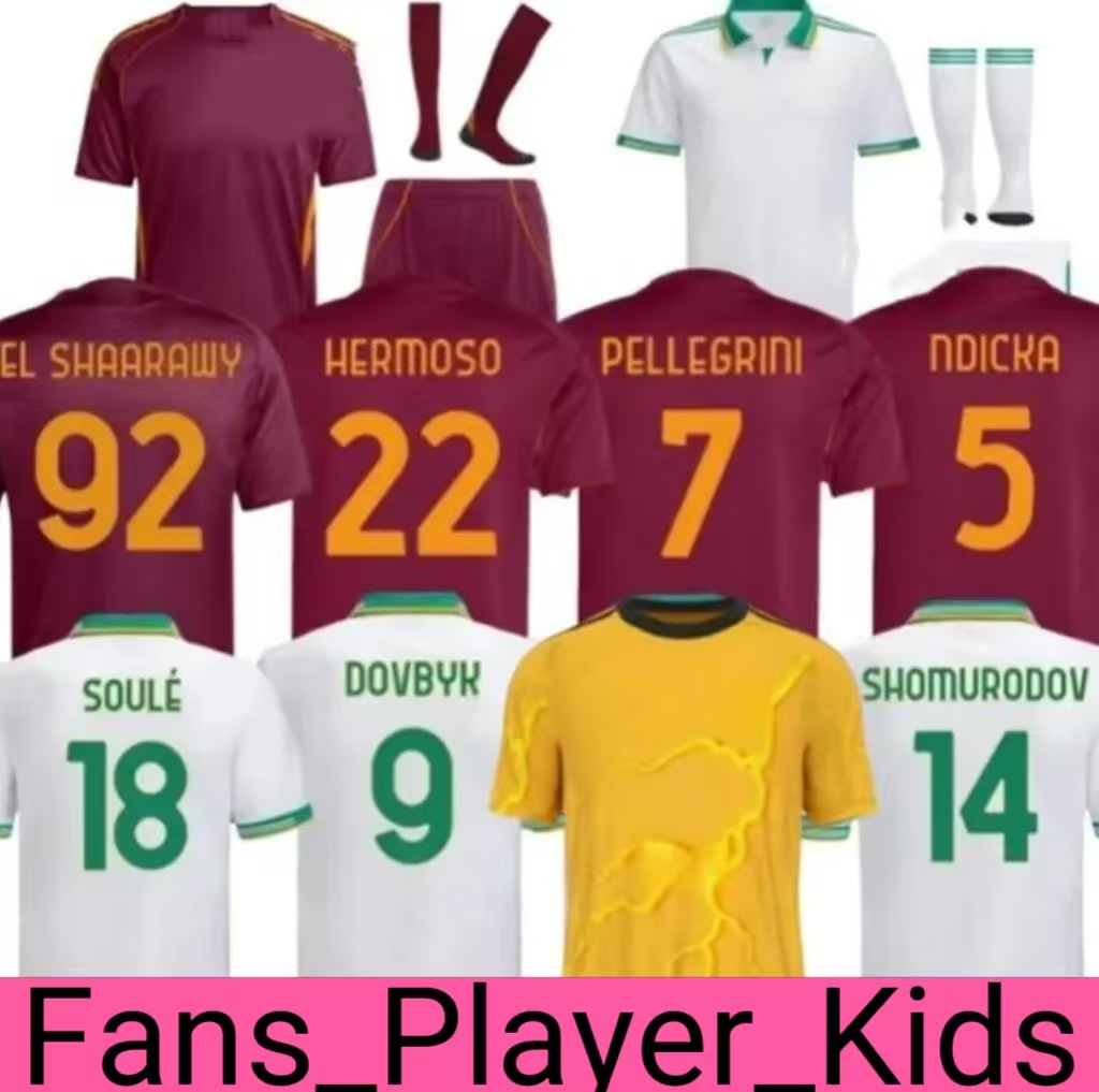 soccer jersey football shirt 24 25 ABRAHAM PAREDES DYBALA MANCINI E. LE FEE ZALEWSKI EL SHAARAWY ROME 2024 2025 men kids kit sets uniforms 3rd third