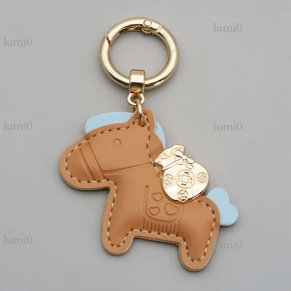 Get Rich Quickly Cute Cartoon Pony Bag Charm for Men and Women Couple Pendant Car Keychain Ring