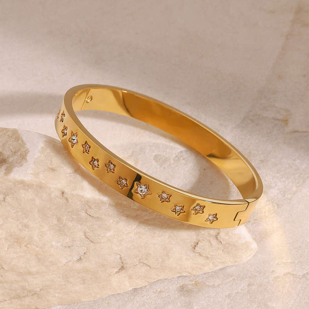 Jewelry Stainless Designer Rhinestone High Version Niche for Women Clasp Titanium Steel Bracelet