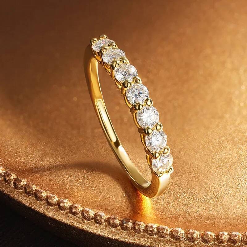 KNOBSPIN D VVS1 Moissanite Rings GRA Certified Lab Grow Diamond Solid 925 Sterling Silver 18k Stackable Wedding Rings for Women