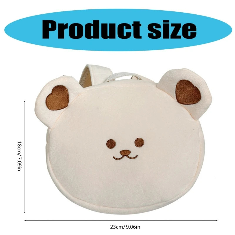 QX2D Kids Travel Bag Cartoon Pattern Baby Bag Plush Small Bags with Traction Rope Anti Lost Backpack for Girls Boys 1-5 Years 250813