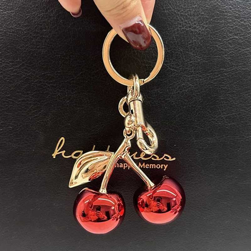 Fashion Glitter Mirror Face Red Cherry Pendant For Handbag Shoulder Bags Womens Keychain Bag Charms Accessories Gift S250814