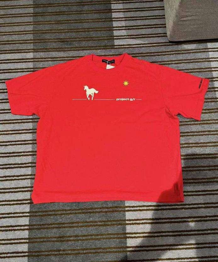 Streetwear Niche G/R Unicorn Letter Print High Street Summer Unisex Couple Loose Short Sleeve T-Shirt Trendy