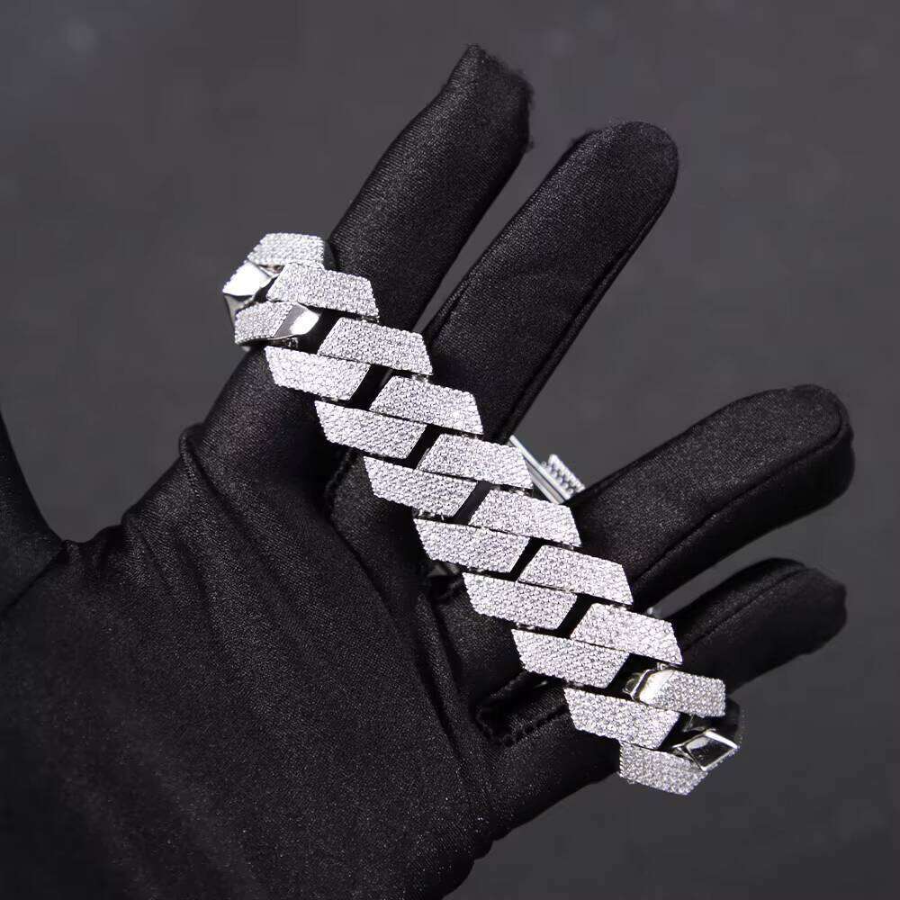 XG Pass Dia Tester Bracelets Iced Out 4rows Moissanite Cuban Chain Sier Gold Plated Fine Jewelry Bracelet for Men