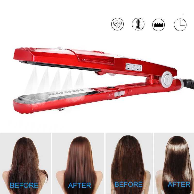 Steam Hair Straightener Professional Salon Ptc Ceramic Anion Tourmaline Instant Heating LED Indicator Light Display Flat Iron W250814