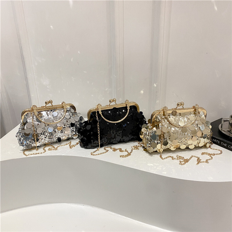 Luxury Brand Designer Bag Niche Design Sequin Bag For Women 2025 Summer New Versatile Shoulder Crossbody Bag High-End Chain Shell Bag