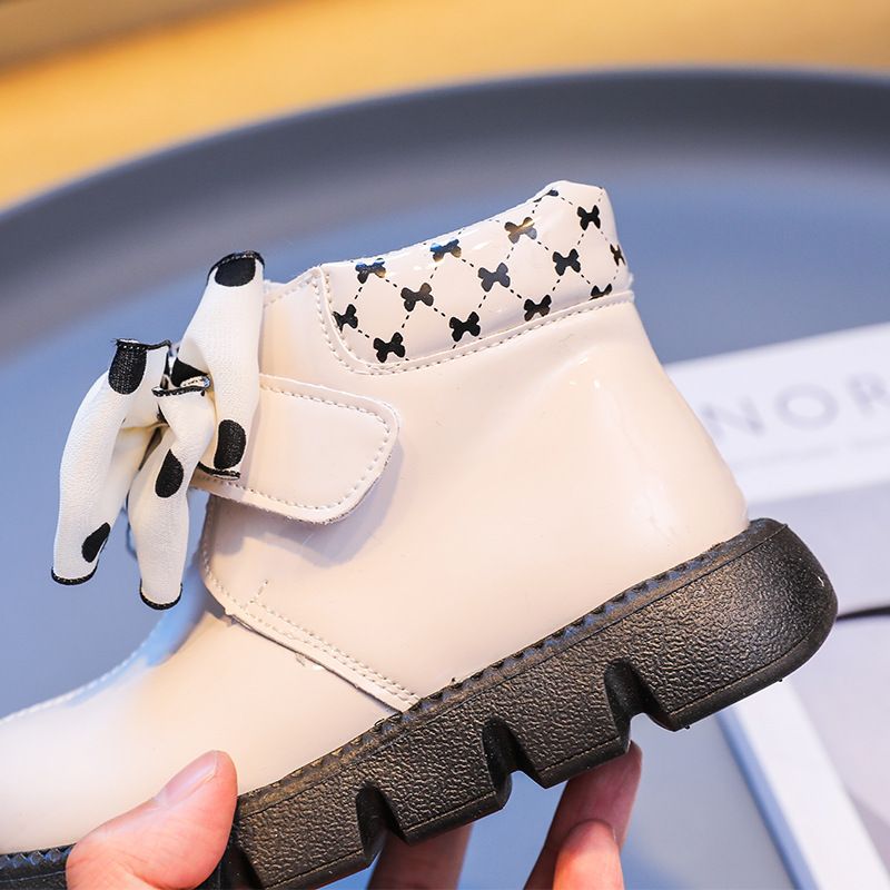 Boots Toddler Platform Fashion Kids Boot New Bowknot Princess Anti Slip Ankle Boots Kidsnest Soft Sole Short Leather Boot Girl Shoe Sizes US9C-US4Y